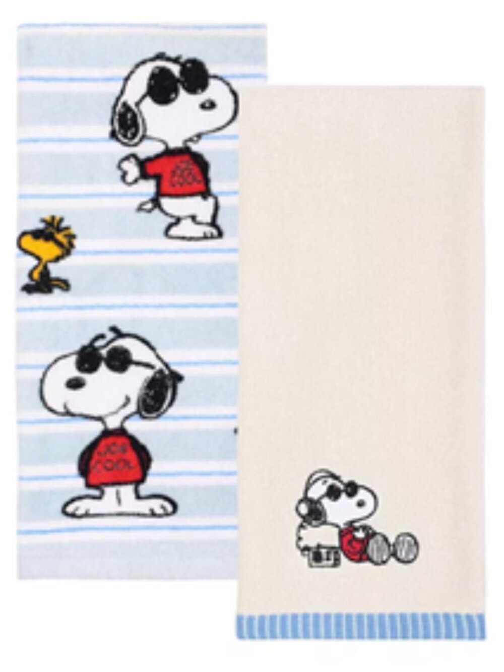 NWT ~ The Big One Peanuts 2-Pack Snoopy as "Joe Cool" Hand Towel Set